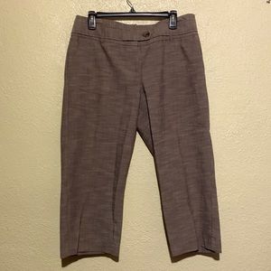 Courtenay Capris Pants 14 Brown Straight Cotton Blend